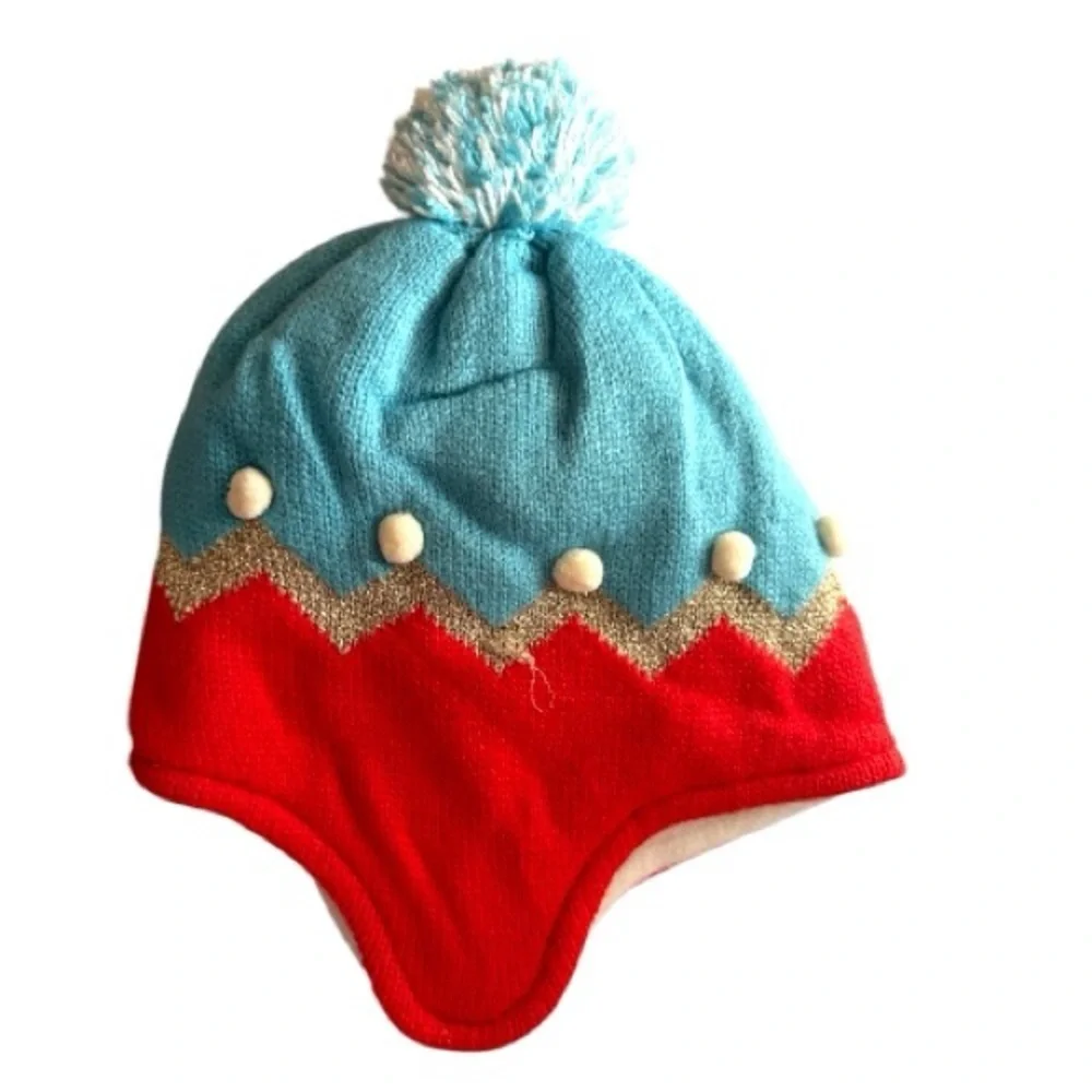 Boden winter knit hat with a pom-pom. Size XS